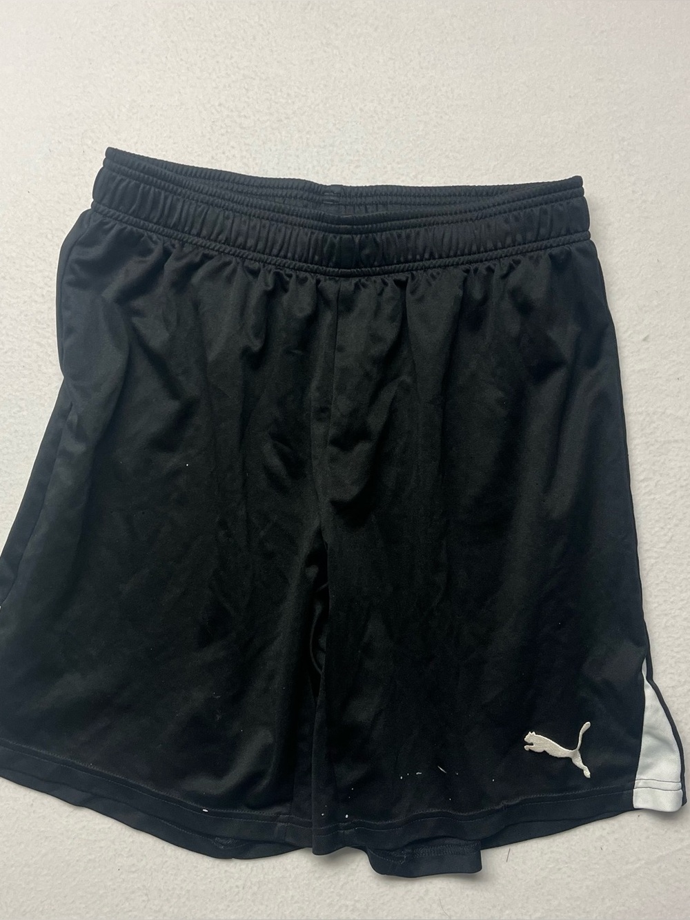 PUMA Mesh Athletic Black Shorts With Stripes Women’s Size Medium